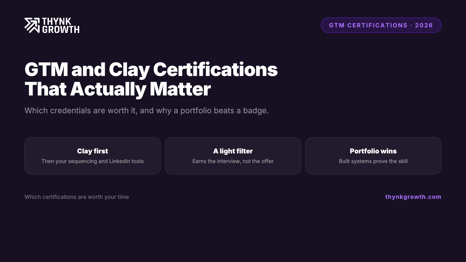 GTM Certifications That Matter in 2026: Is a Clay Certification Worth It?
